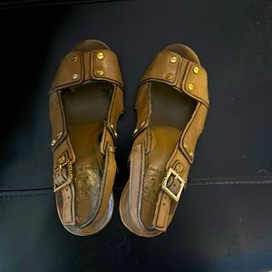 Tory Burch, tan leather heel size 6